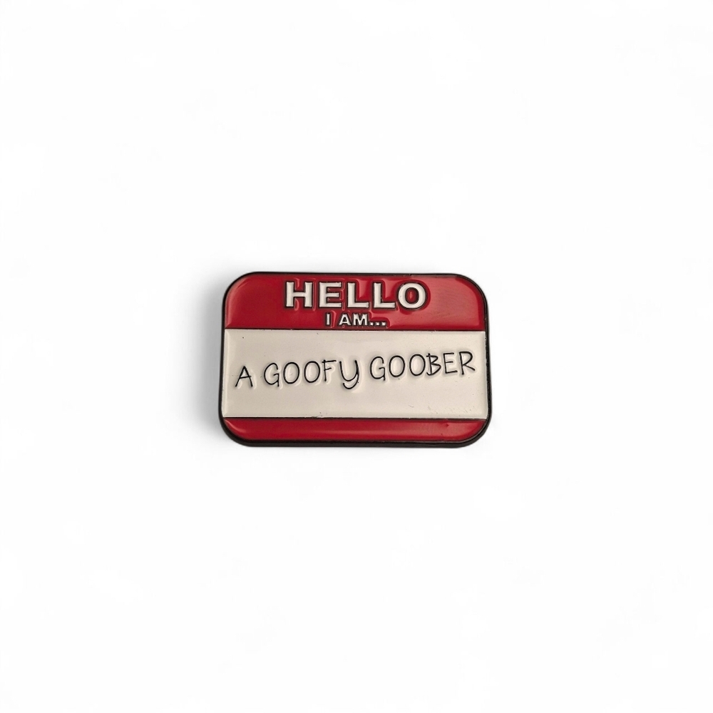 SpongeBob SquarePants "Hello I am....A Goofy Goober" Name Tag Enamel Pin/Brooch